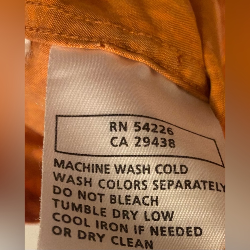 Royal Robbins Short Sleeve Button Up Shirt Sz L Two-tone Orange Print - Picture 6 of 7